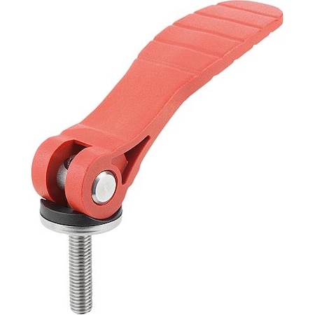 Kipp Cam Lever with plastic handle ext. thread, steel or stainless, metric K0648.25318408X40